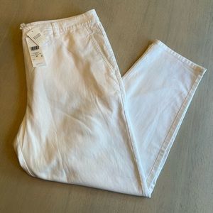 Eileen Fisher White Cotton Hemp Stretch Tapered Ankle ‎ Pant Size 20 NWT